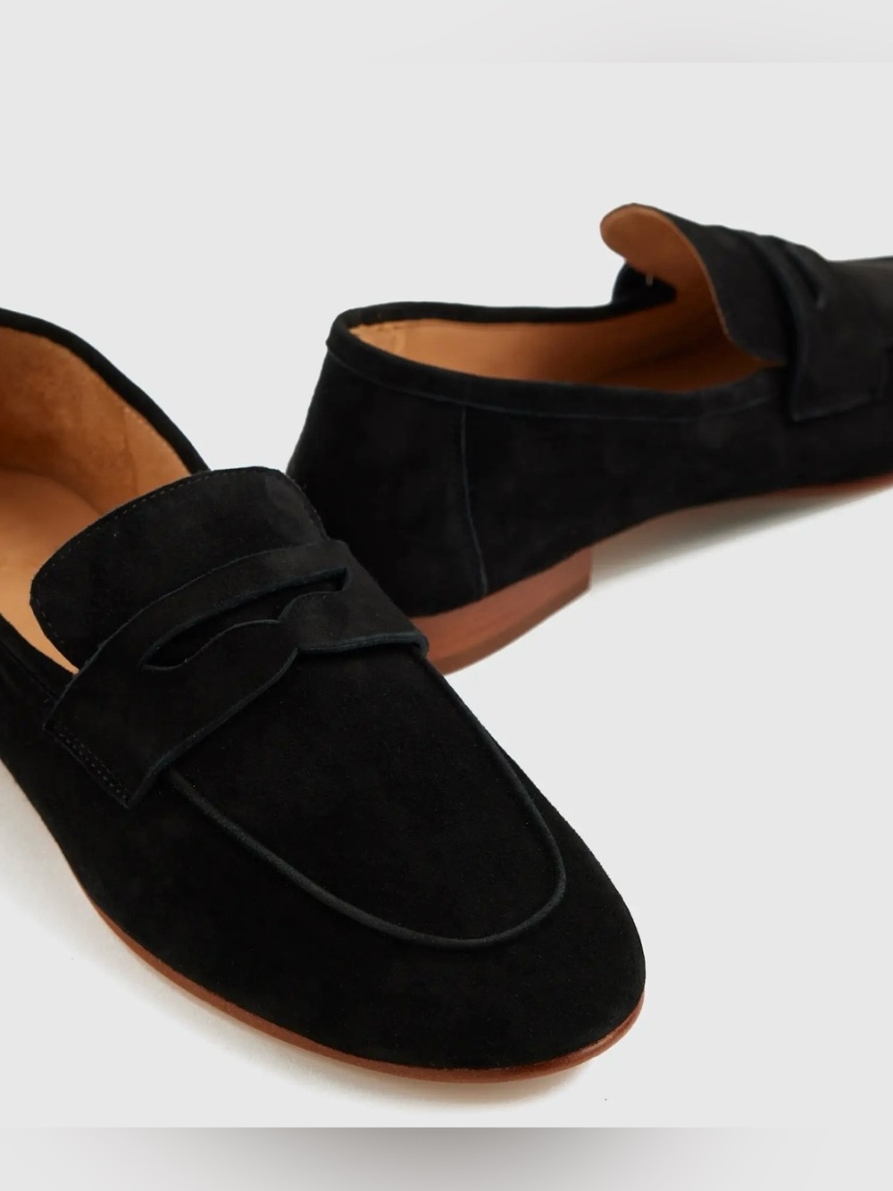 BRAND NEW Quince Italian Suede Penny Loafer, Size 7.5 (Black) - Picture 6 of 10